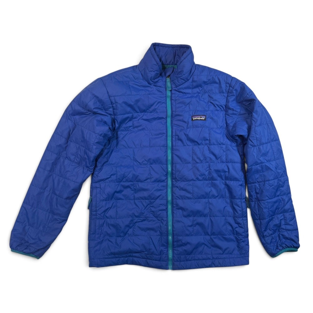 Patagonia Kids Nano Puff Jacket XL 14 Blue Quilted PrimaLoft Insulated Puffer